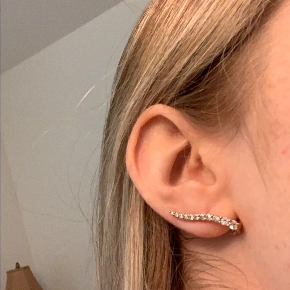 Graziela Baby Wave Ear Cuffs in Rose